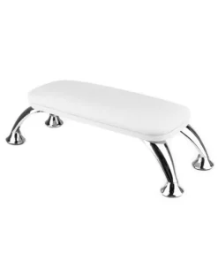 GLOSSIQ Luxury Manicure Handrest with Chrome Legs – Raised Working Height | White
