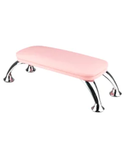 GLOSSIQ Luxury Manicure Handrest with Chrome Legs – Raised Working Height | Pink