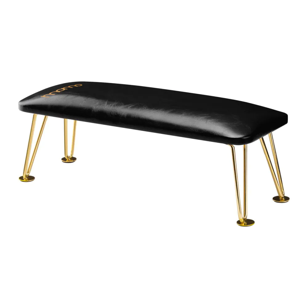 GLOSSIQ Hand Rest with Gold Legs – Luxury Manicure Stand | Black