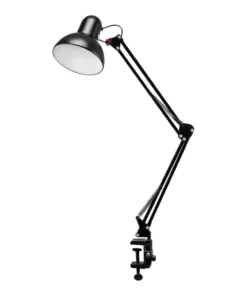 GLOSSIQ PiX 314 Treatment & Desk Lamp – Clamp Arm, Adjustable, Black – Bulb not included