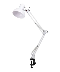 GLOSSIQ PiX 314 Treatment & Desk Lamp – Clamp Arm, Adjustable, White – Bulb not included
