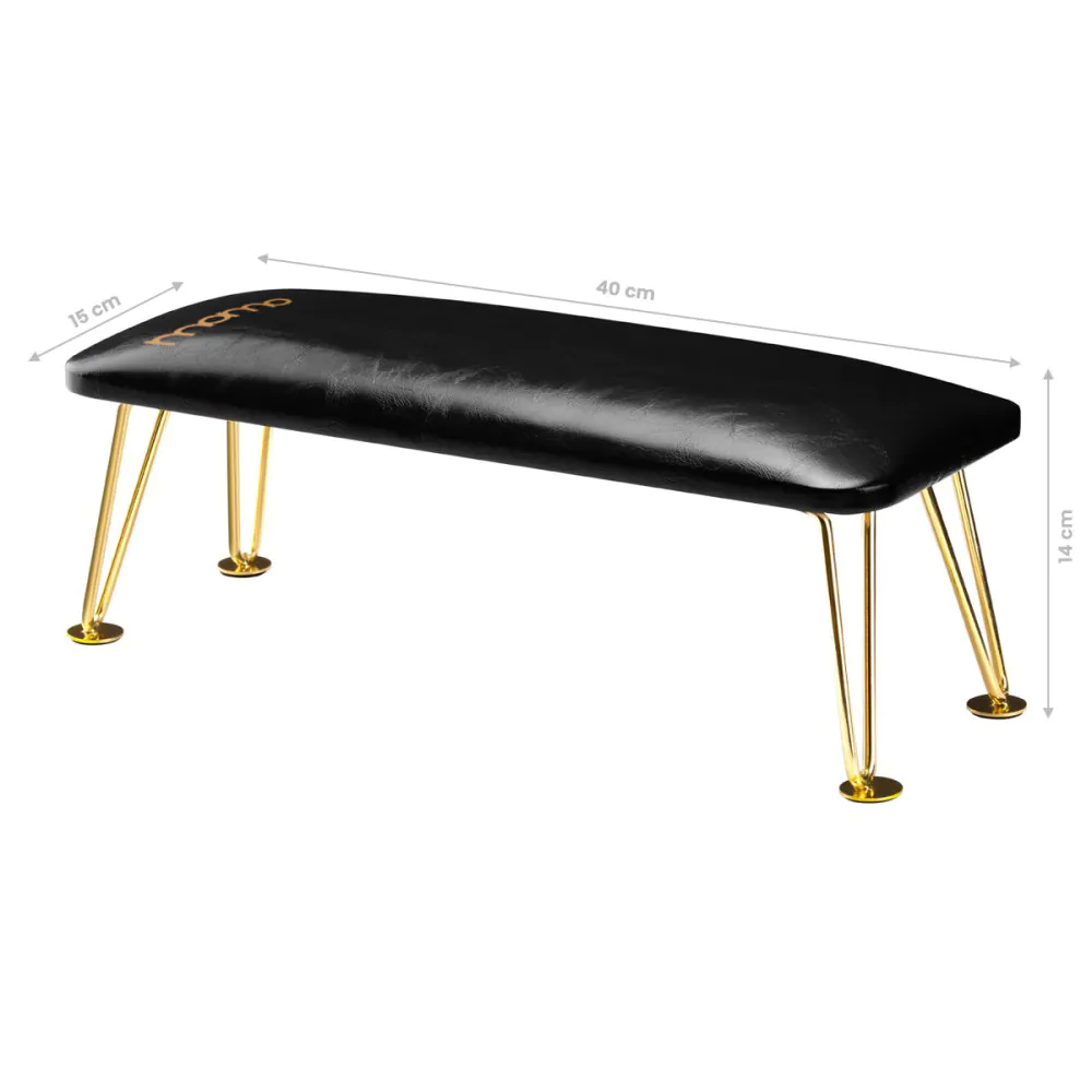 GLOSSIQ Hand Rest with Gold Legs – Luxury Manicure Stand | Black - Image 5
