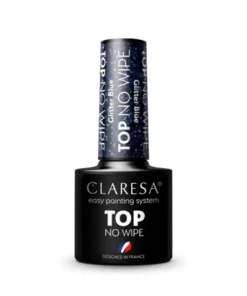 GLOSSIQ x CLARESA – Top No Wipe Glitter Blue – Sparkling Blue Top Coat for a Magical Finish