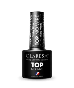 GLOSSIQ x CLARESA – Top No Wipe Glitter Silver – Sparkling Silver Top Coat for a Dazzling Finish