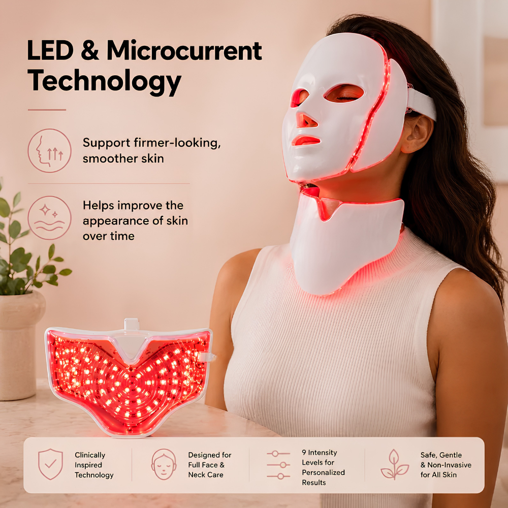 GLOSSIQ Glow Therapy Pro Mask — 7-Colour LED Face & Neck Mask for Clearer, Firmer & Younger-Looking Skin - Image 3